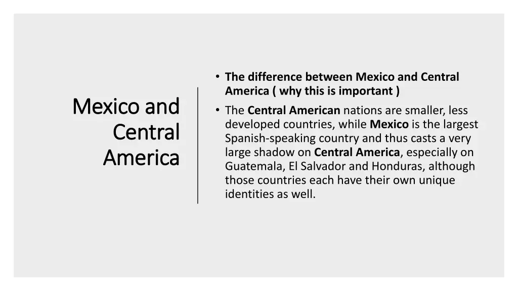 the difference between mexico and central america