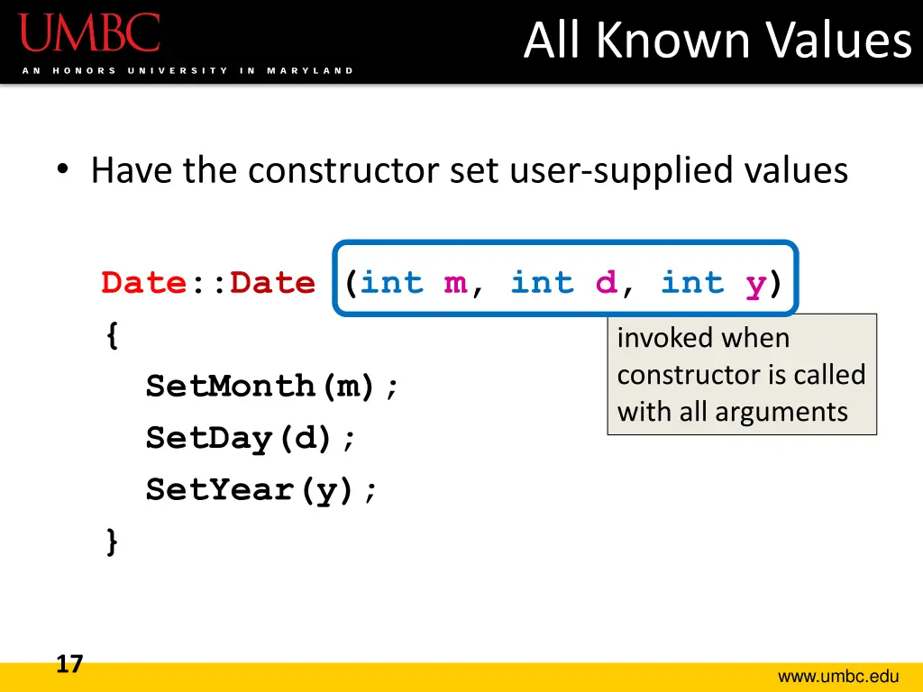 all known values