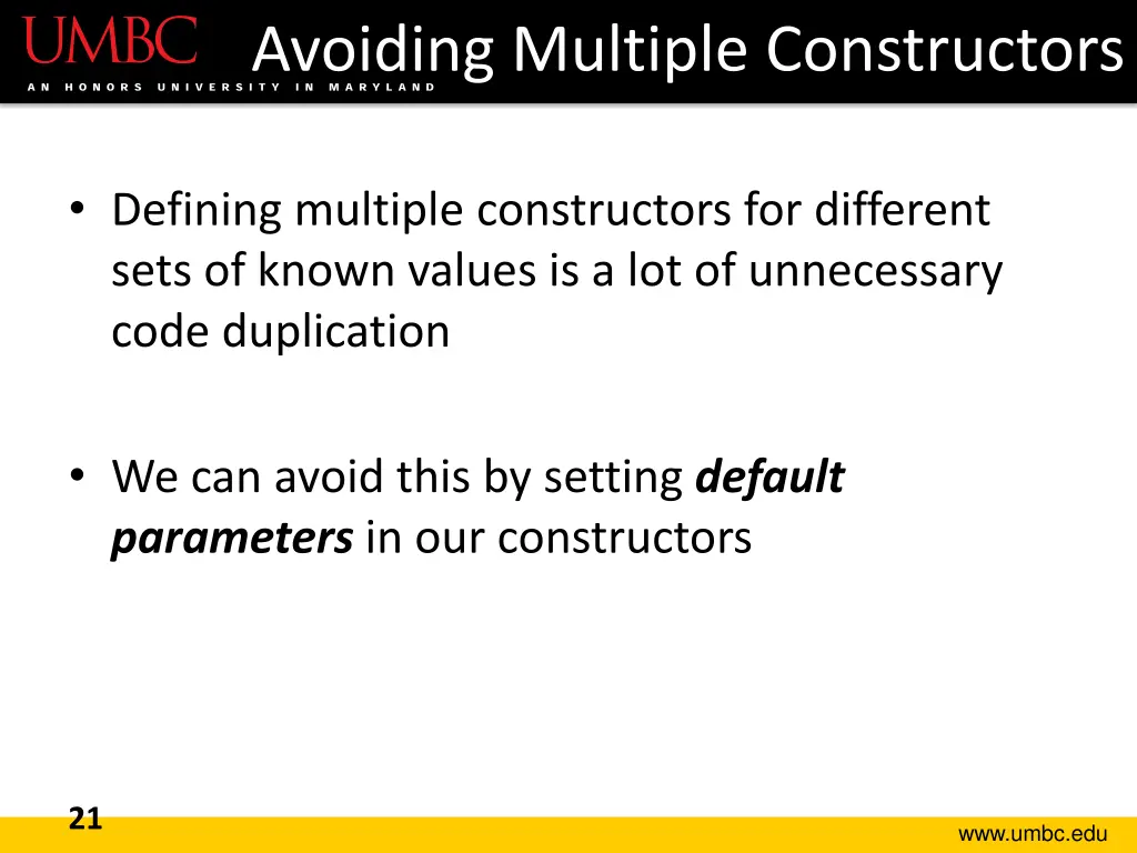 avoiding multiple constructors