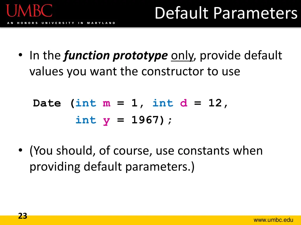 default parameters 1