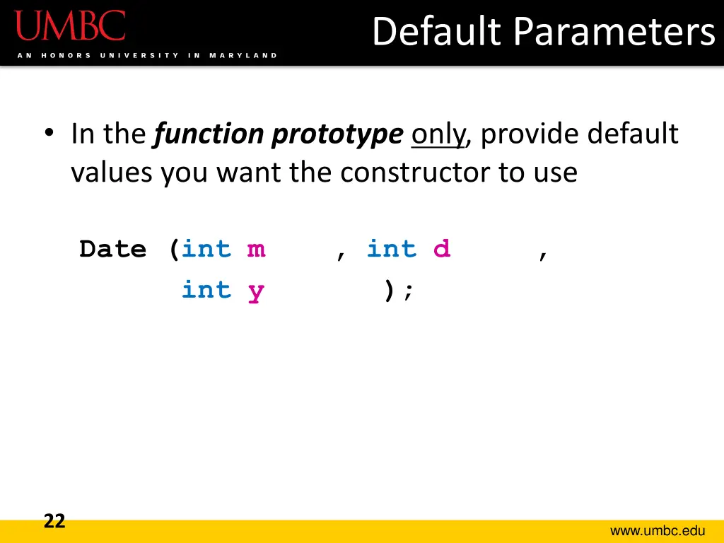 default parameters