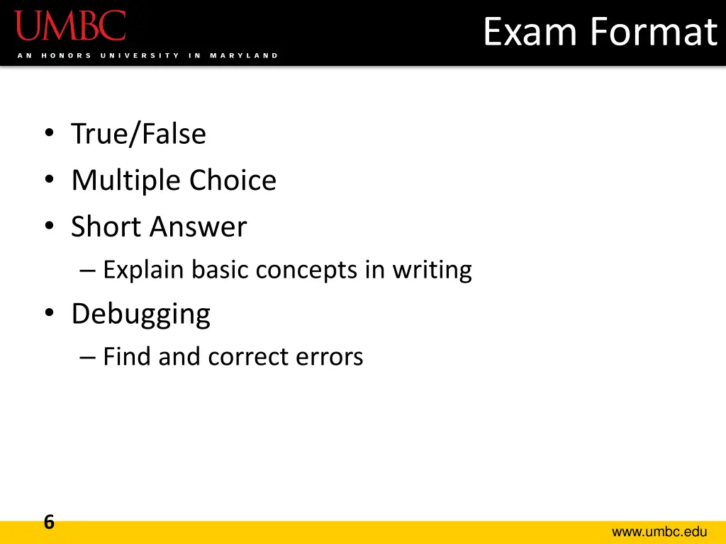 exam format
