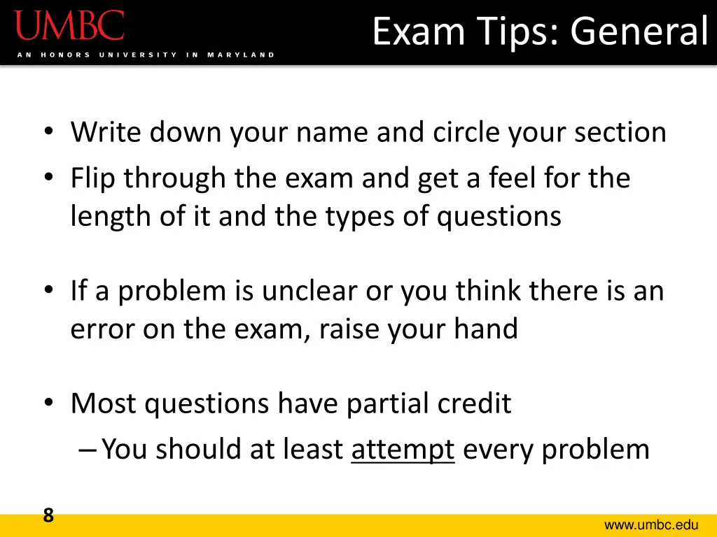 exam tips general