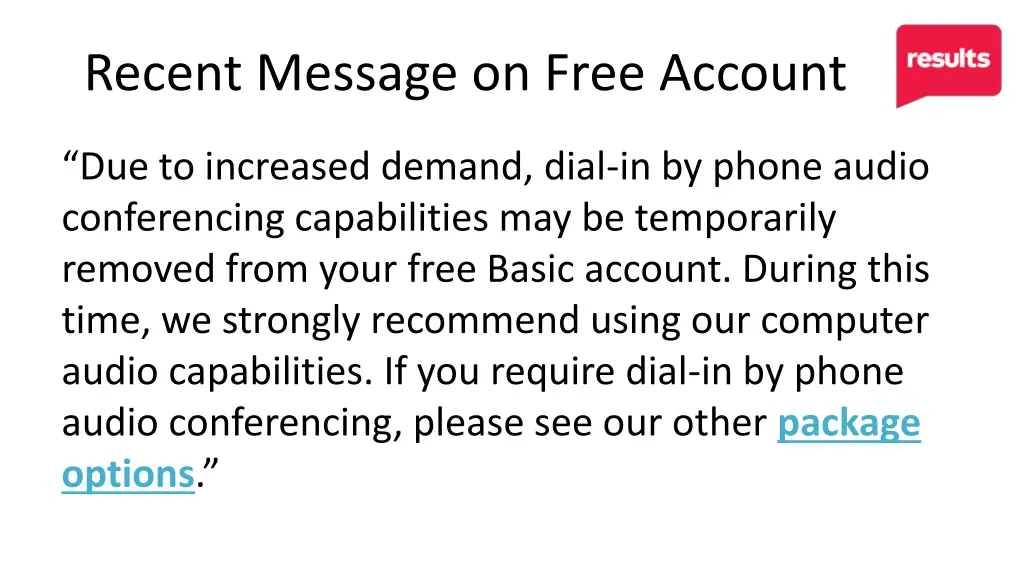 recent message on free account