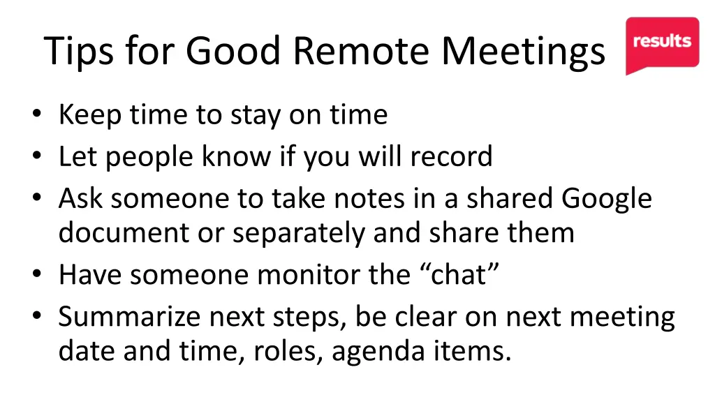 tips for good remote meetings 1