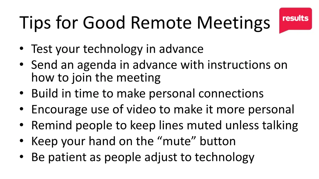 tips for good remote meetings