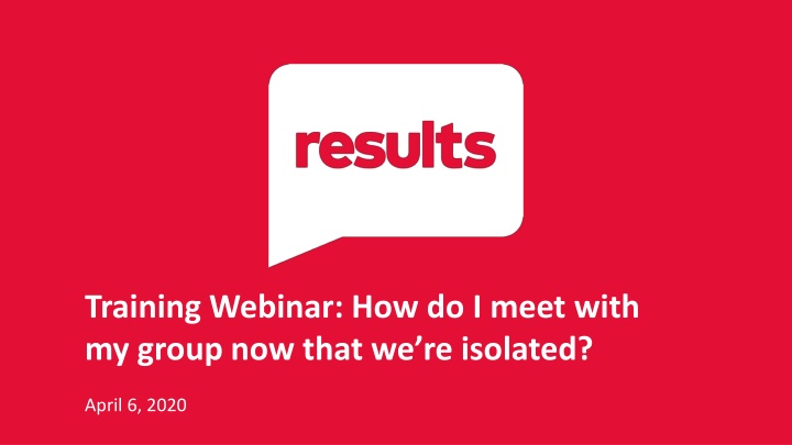 training webinar how do i meet with my group