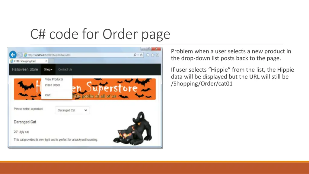 c code for order page