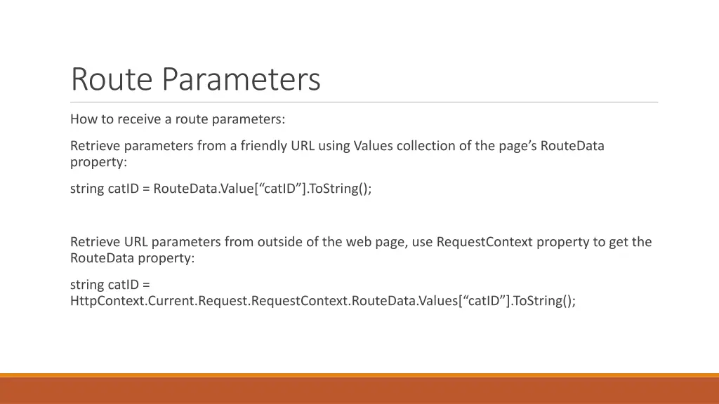 route parameters