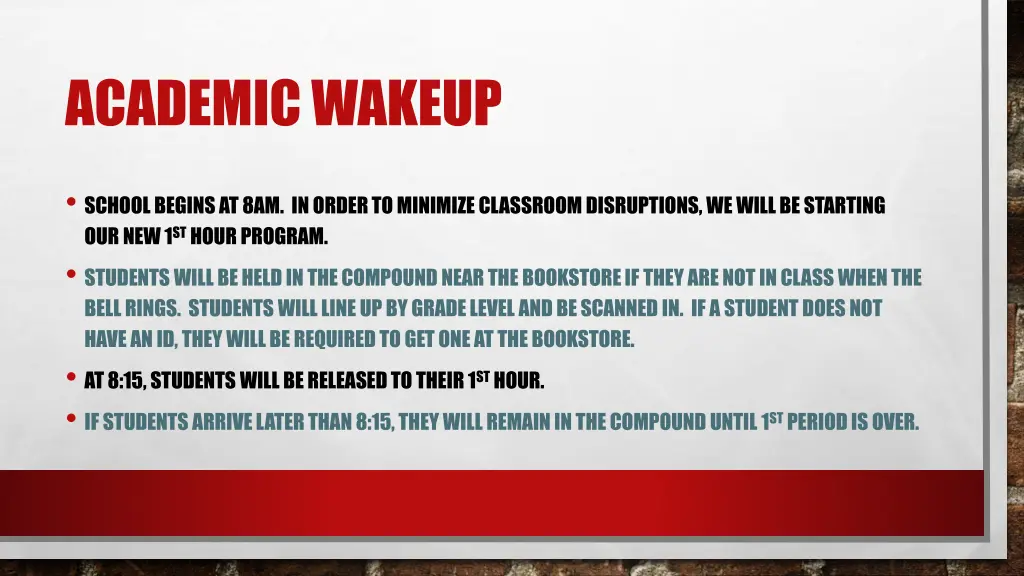 academic wakeup