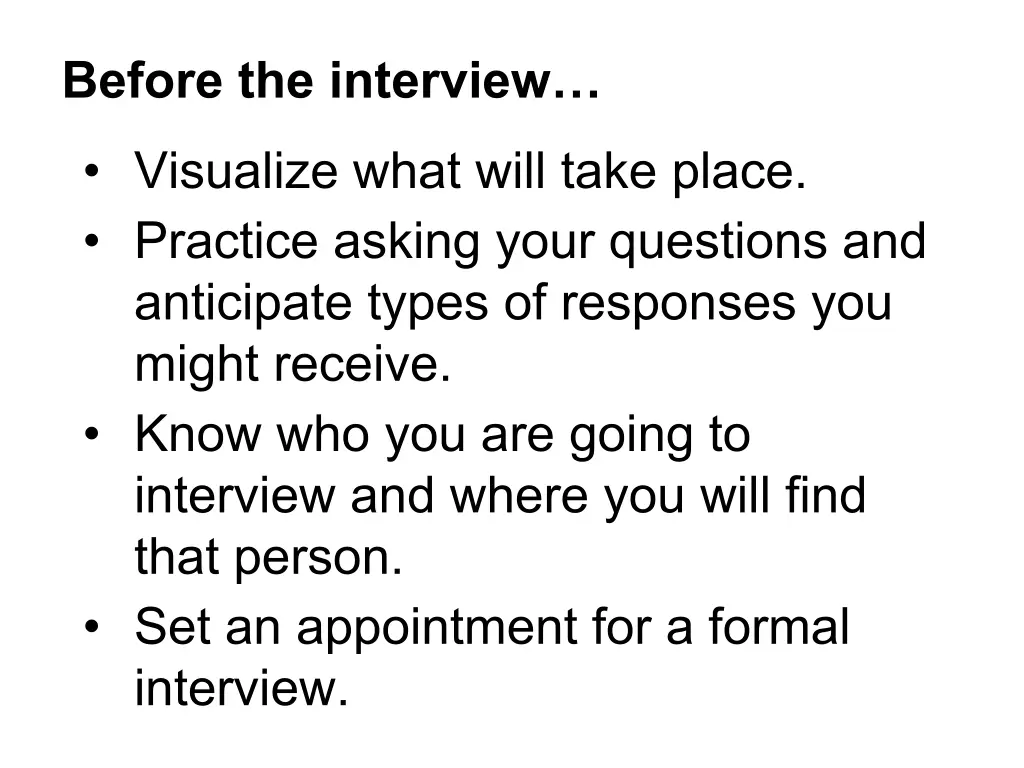 before the interview