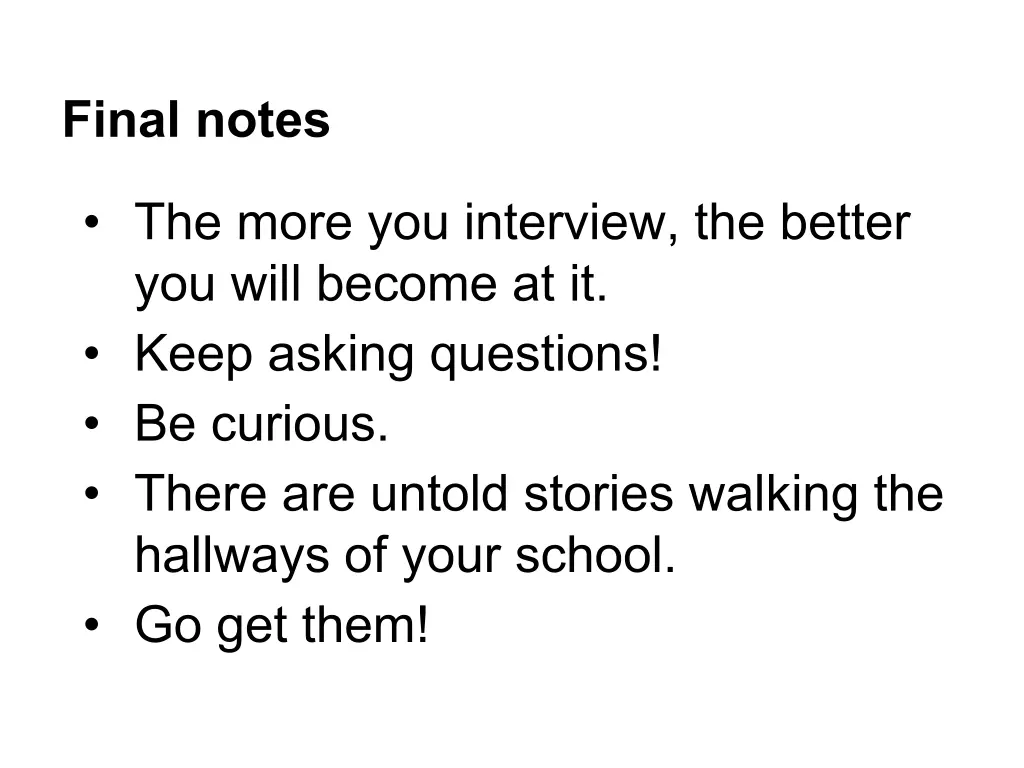 final notes