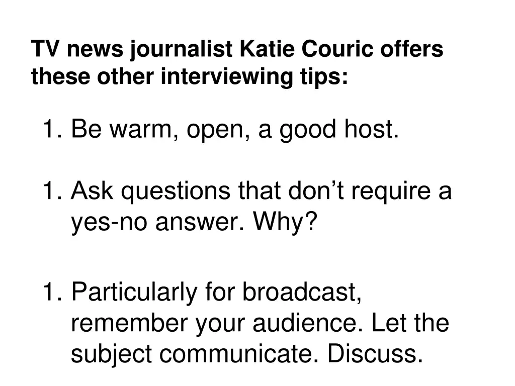 tv news journalist katie couric offers these