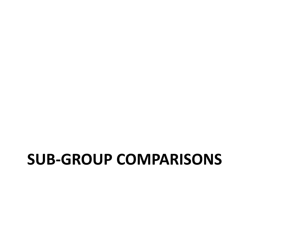 sub group comparisons