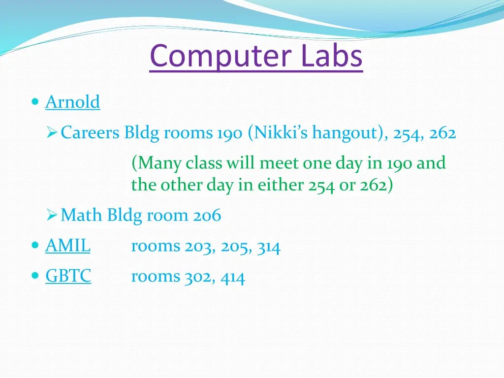 computer labs