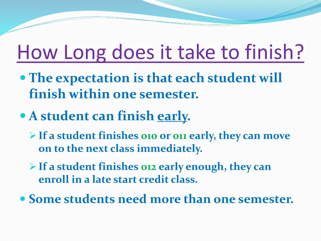 how long does it take to finish