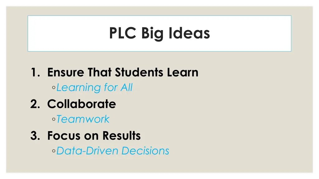 plc big ideas