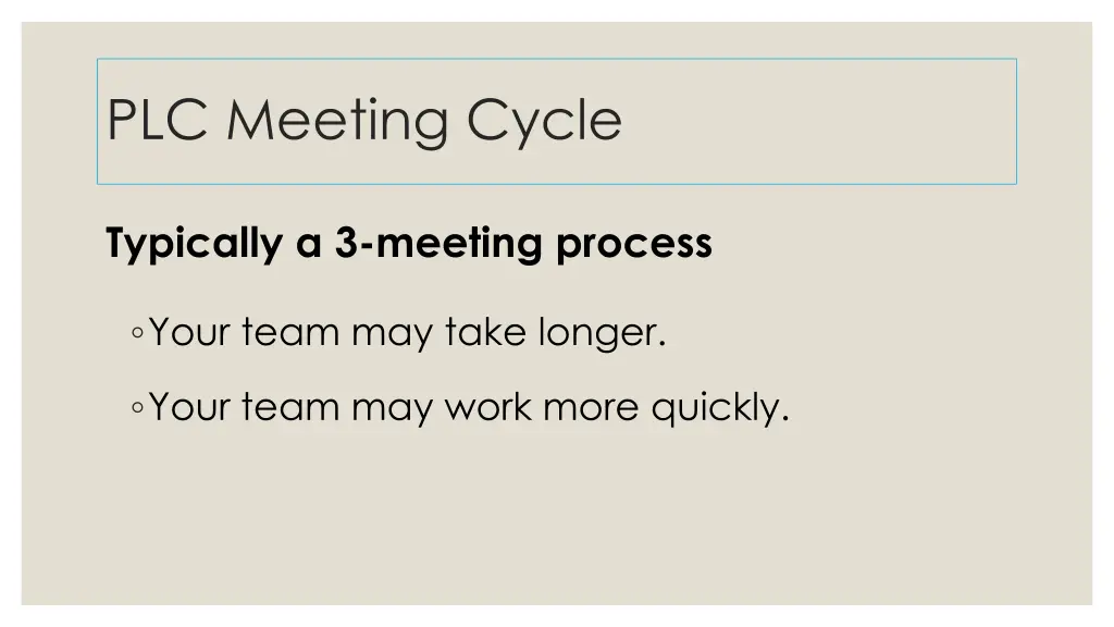 plc meeting cycle