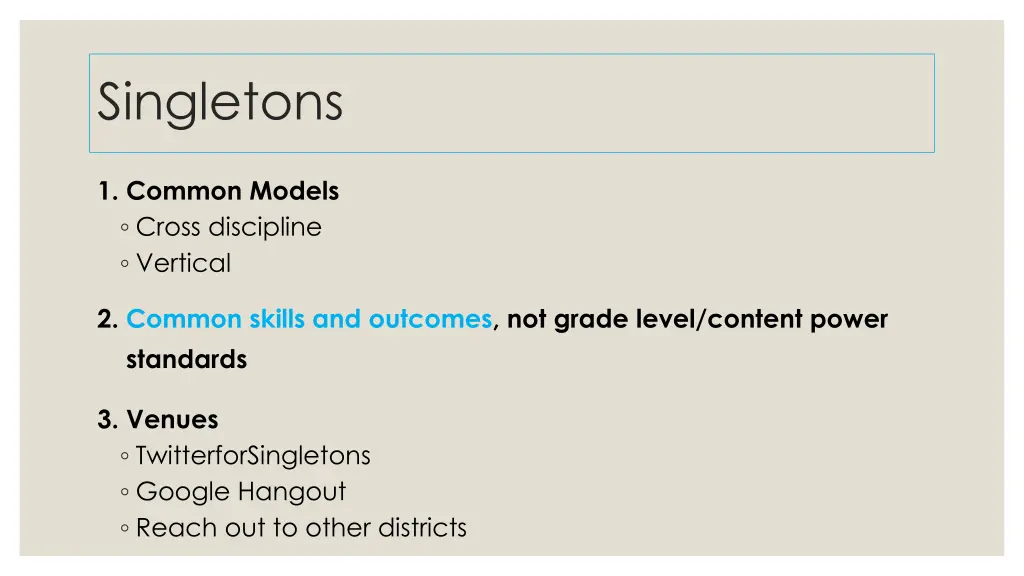 singletons