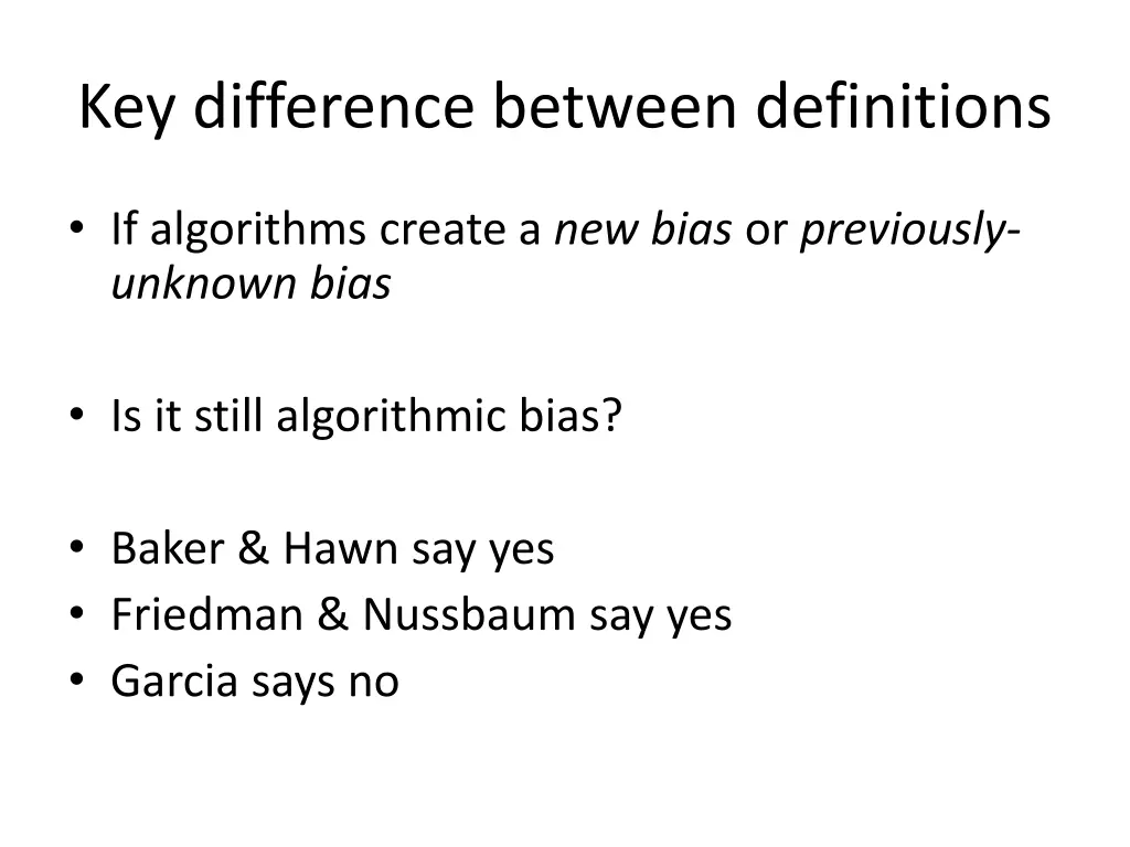 key difference between definitions