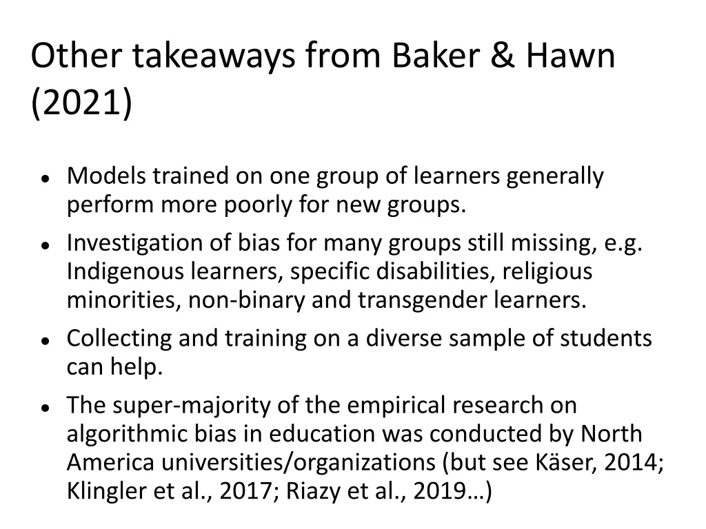 other takeaways from baker hawn 2021