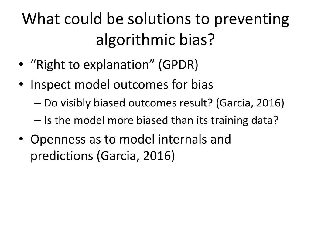 what could be solutions to preventing algorithmic 4