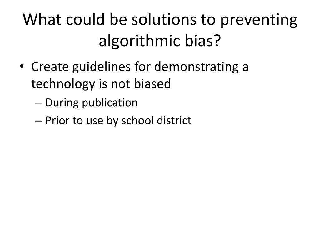 what could be solutions to preventing algorithmic 5