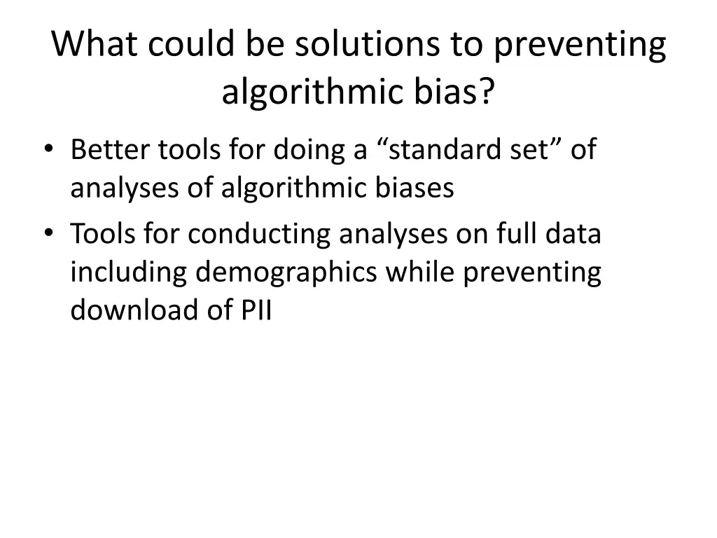 what could be solutions to preventing algorithmic 6