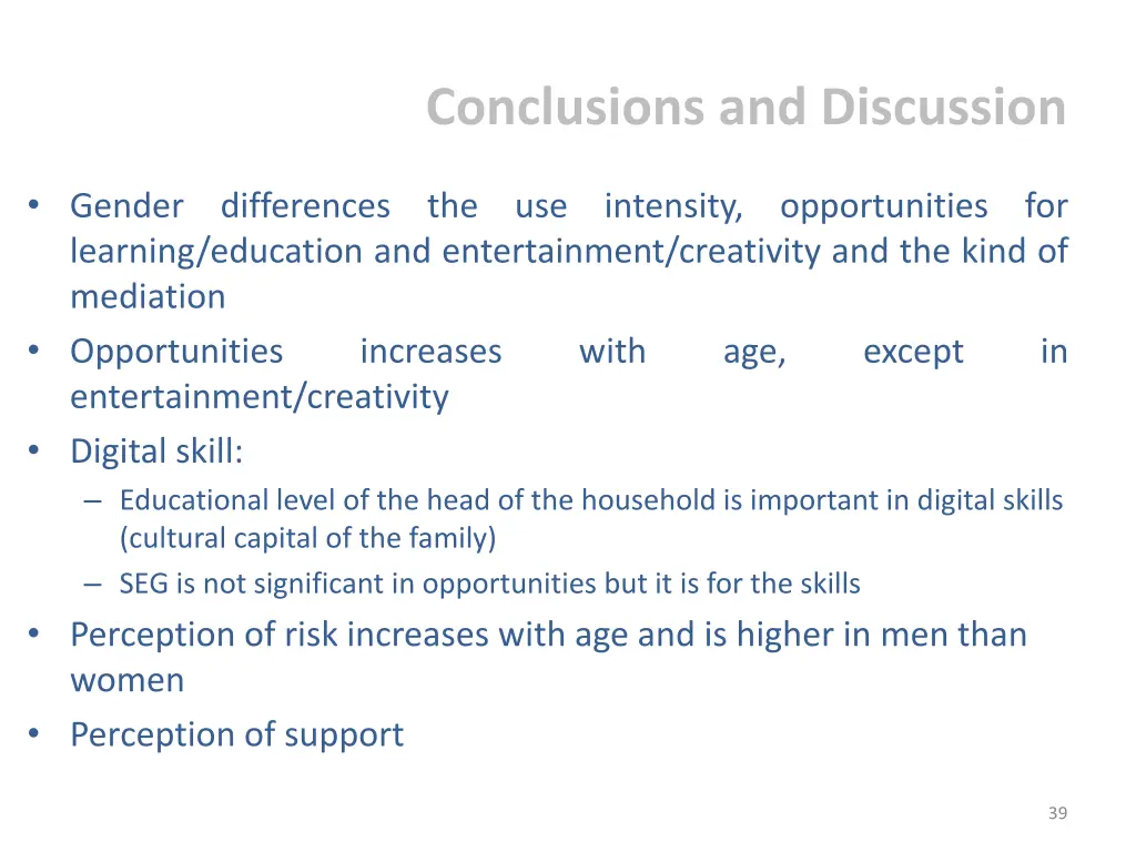 conclusions and discussion 1