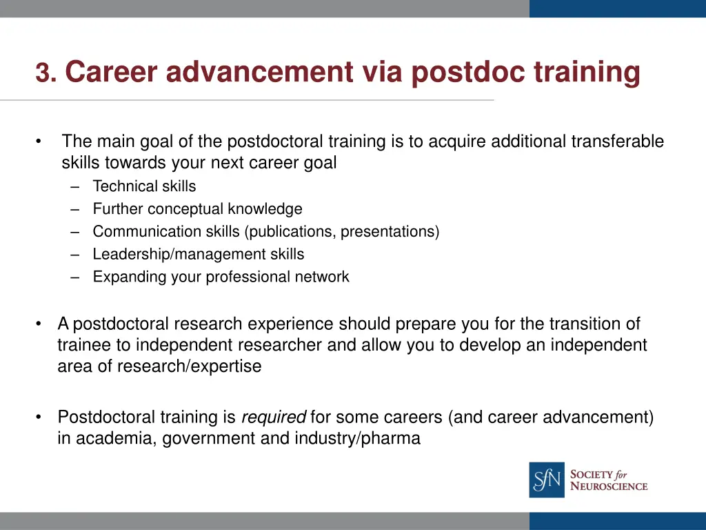 3 career advancement via postdoc training