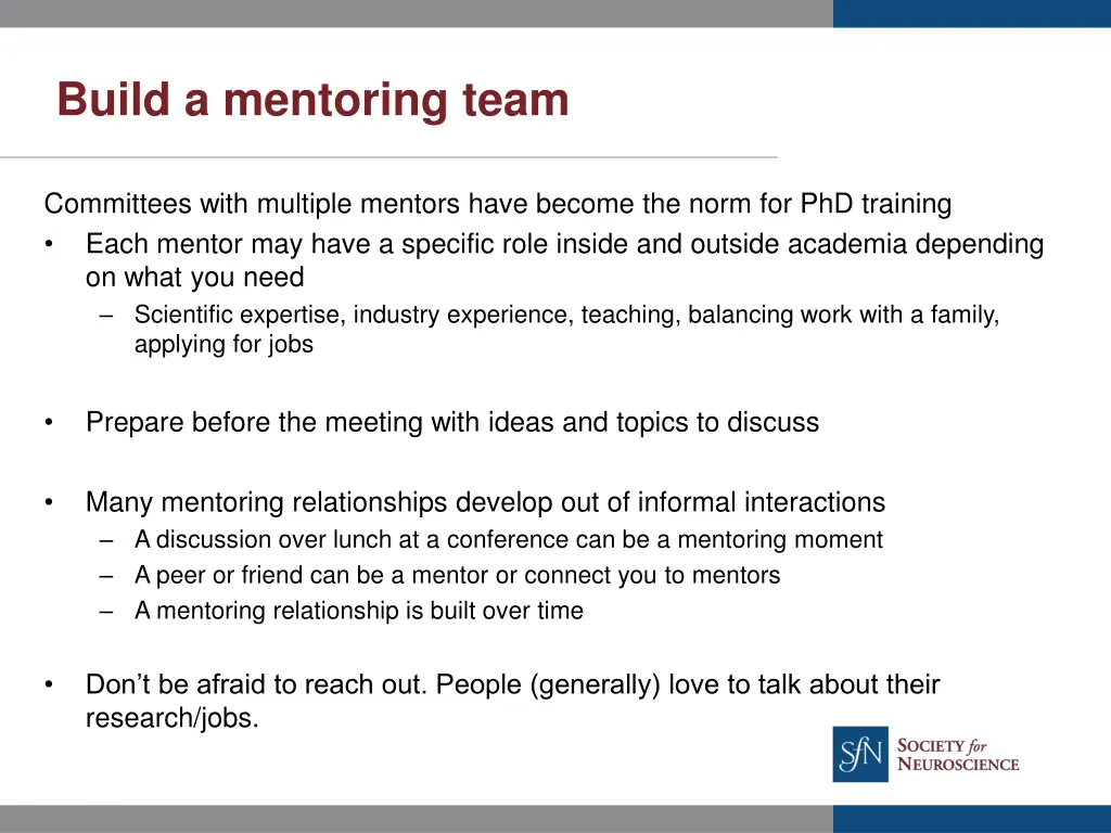 build a mentoring team