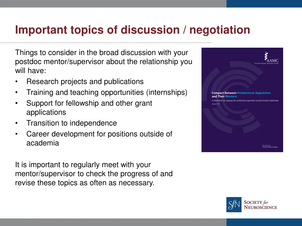 important topics of discussion negotiation