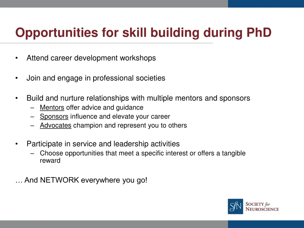opportunities for skill building during phd