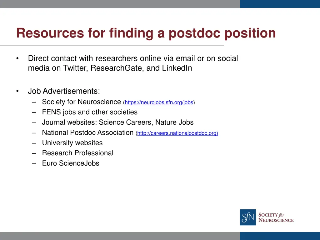 resources for finding a postdoc position