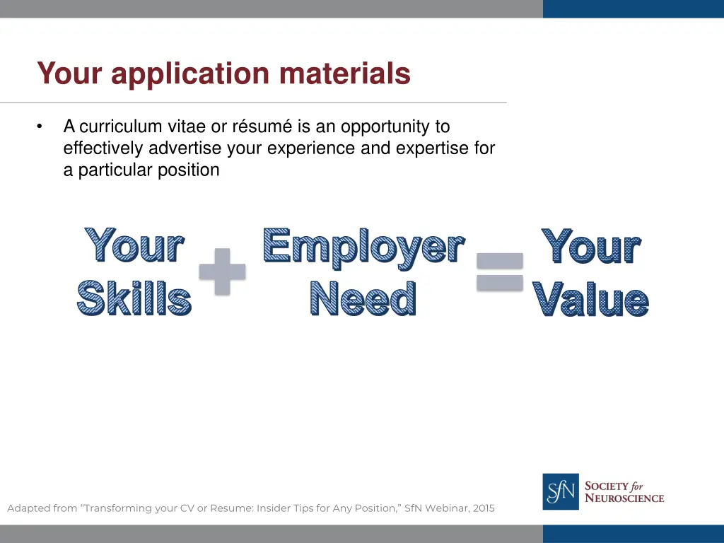 your application materials