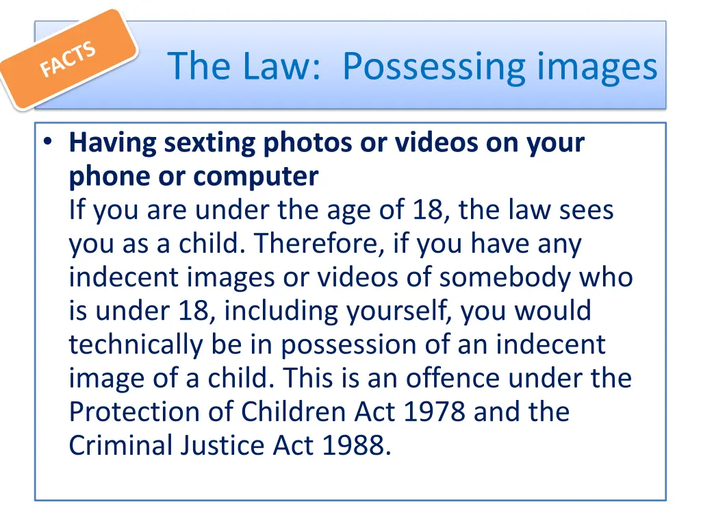 the law possessing images