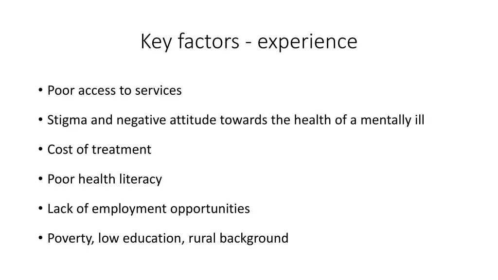 key factors experience
