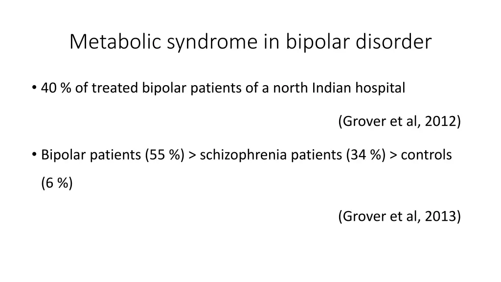 metabolic syndrome in bipolar disorder