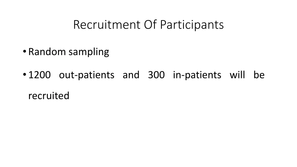 recruitment of participants