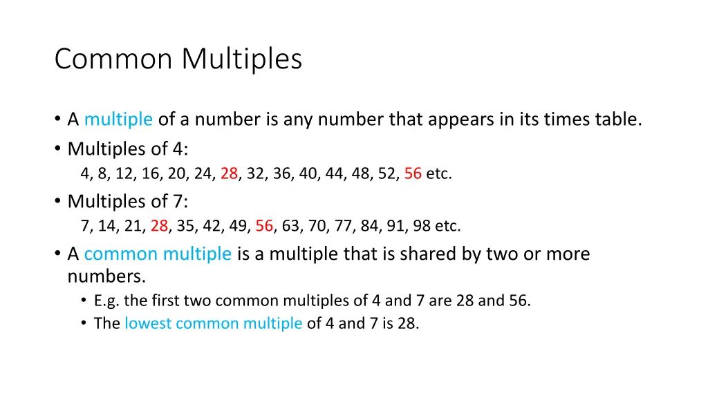 common multiples