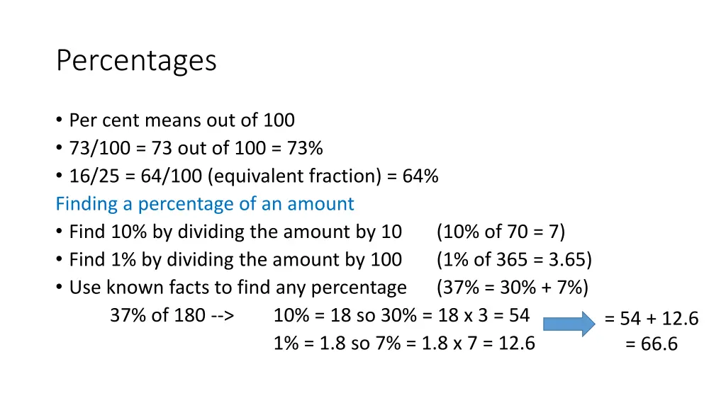 percentages