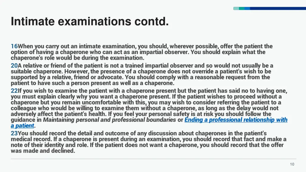 intimate examinations contd
