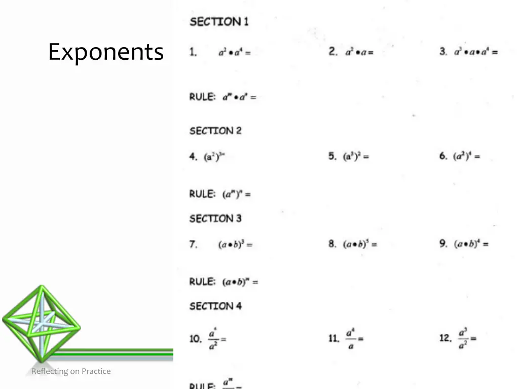 exponents 1