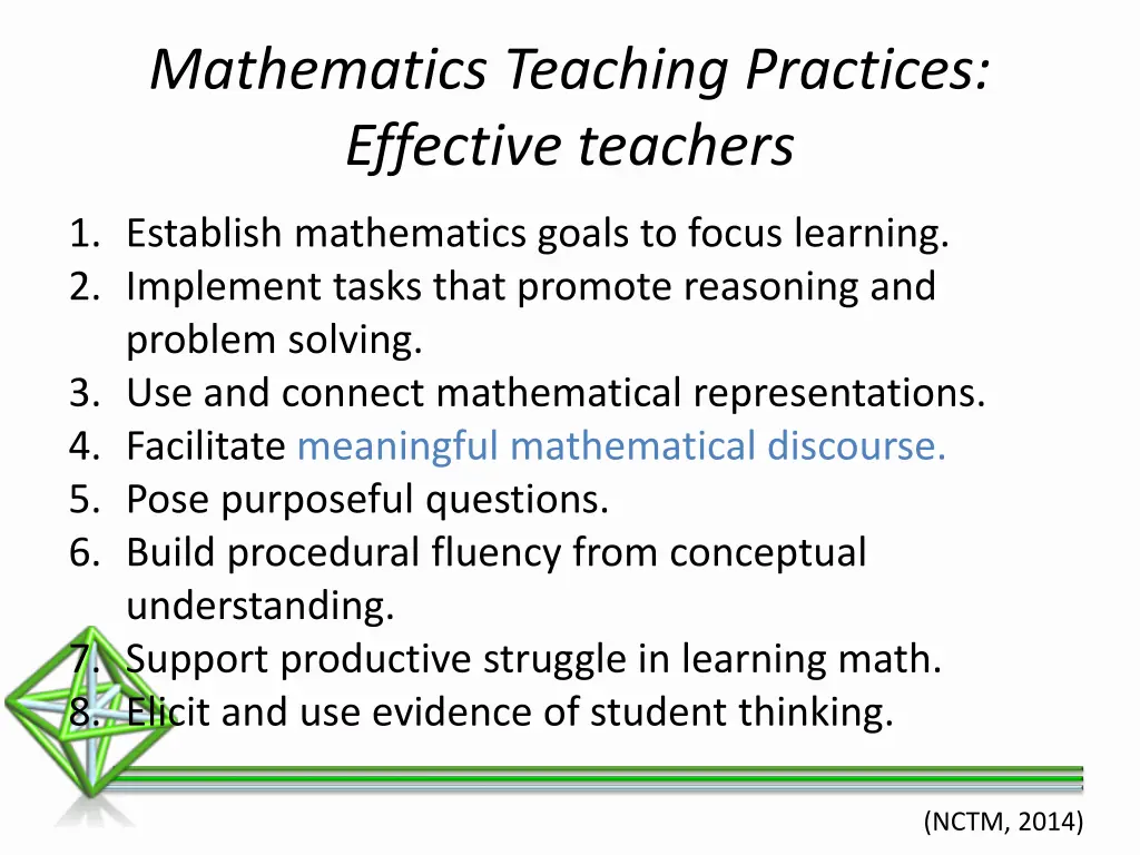mathematics teaching practices effective teachers