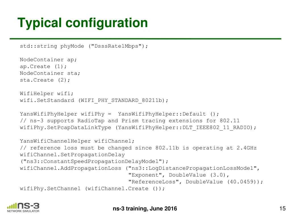 typical configuration