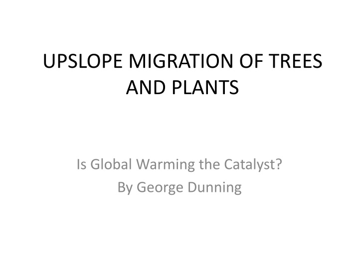 upslope migration of trees and plants