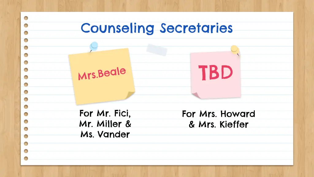 counseling secretaries