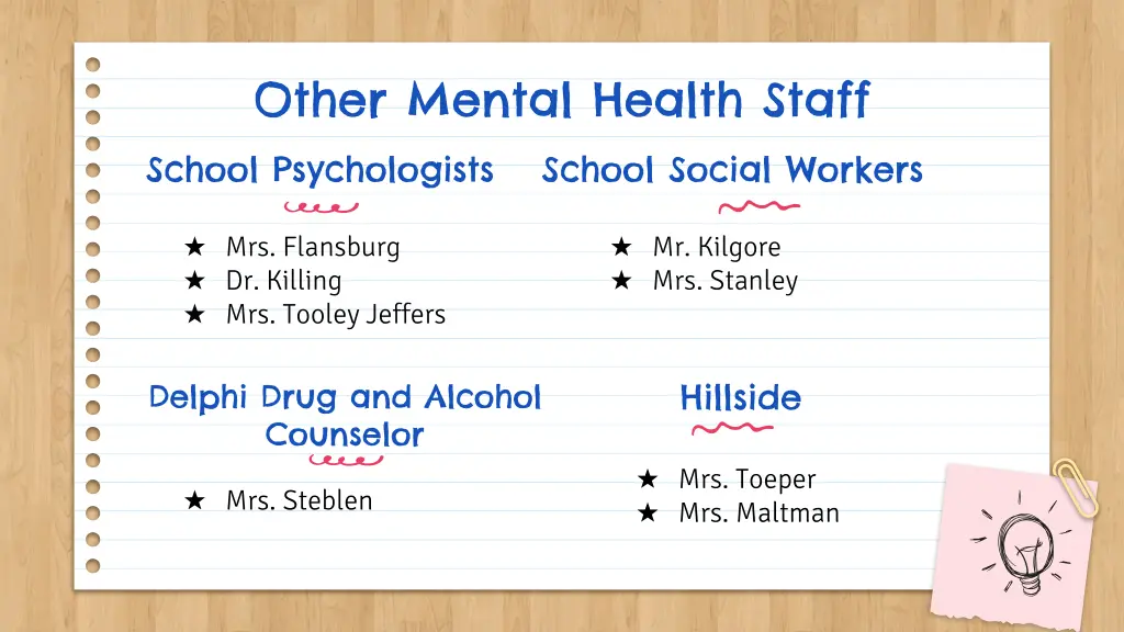 other mental health staff