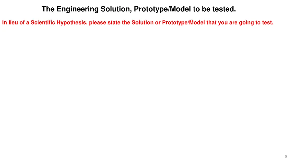 the engineering solution prototype model