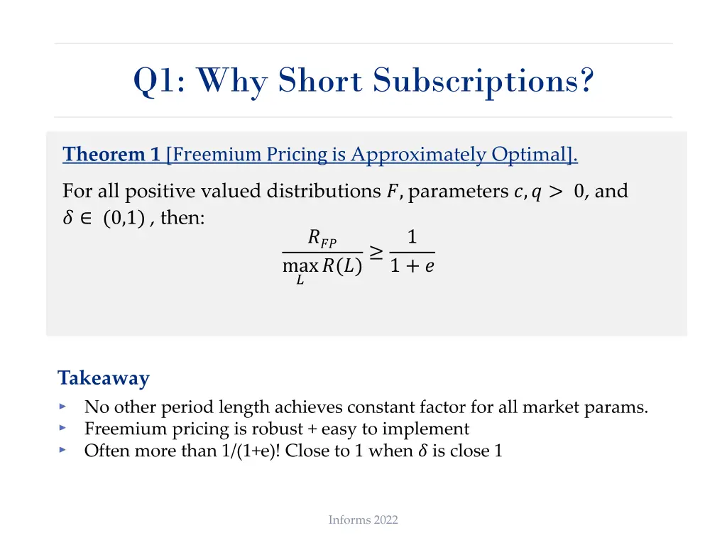q1 why short subscriptions